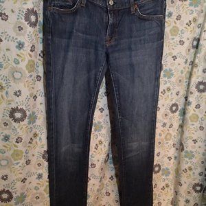 7 For All Mankind Luxe Vintage Roxanne Jeans in Dark Blue Wash, Size 32